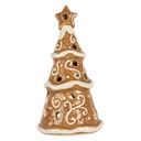 Tealight Holder Christmas tree Brown White Ø 8x15 cm
