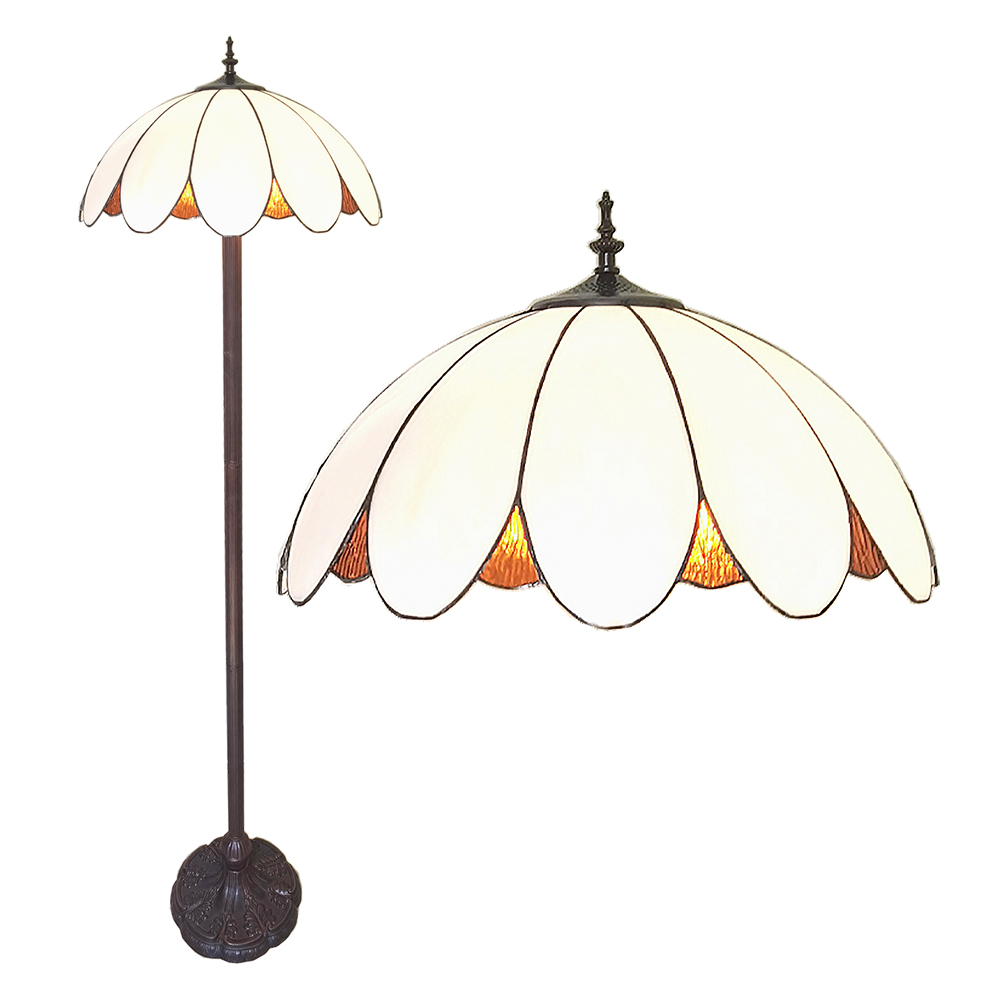 Lampadaire Tiffany Blanc Ø 46x166 cm E27/max 2x60W