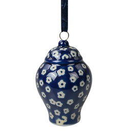 [6CE2113] Pendentif de décoration Bleu Blanc Ø 5x8 cm
