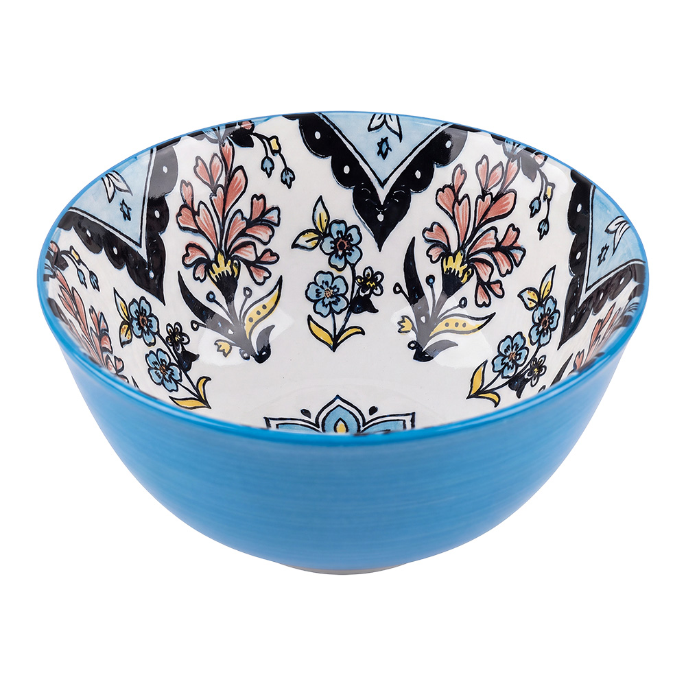 Suppenschüssel Weiß Blau Ø 13x6 cm / 350 ml