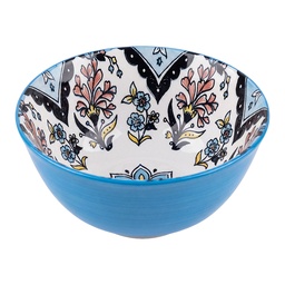[6CEBO0219] Soup Bowl White Blue Ø 13x6 cm / 350 ml