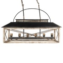 Hängelampe Schwarz Braun 99x30x70 cm E27/max 6x60W