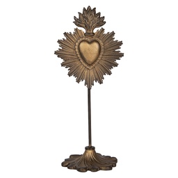 [6PR5292] Decorazione Ornamento Color oro Marrone 10x8x23 cm