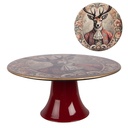 Cake stand Beige Brown Ø 22x10 cm