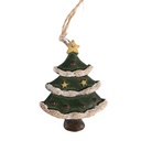 Décoration pendante arbre de Noël Vert Blanc 3x1x5 cm