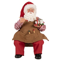 [66230] Decorazioni Natalizie Babbo Natale Rosso Marrone 13x10x28 cm