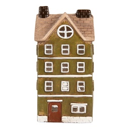 [6MG0125] Decoration House Green Beige 20x17x39 cm