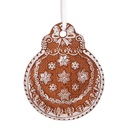 Décoration pendentif Boule de Noël Marron Blanc 8x2x10 cm