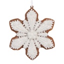 Decoration pendant Snowflake White Brown 9x1x10 cm