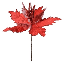 [65836] Decorazione Natale Fiore Rosso Ø 34x42 cm