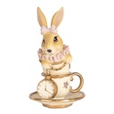 Image de décoration Lapin Beige Couleur or 8x8x14 cm
