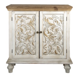 [5H0470] TV Furniture White, Brown 91x38x100 cm