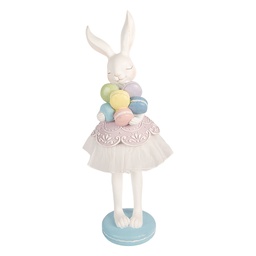 [6PR5931] Decoration Rabbit White Purple 18x17x54 cm