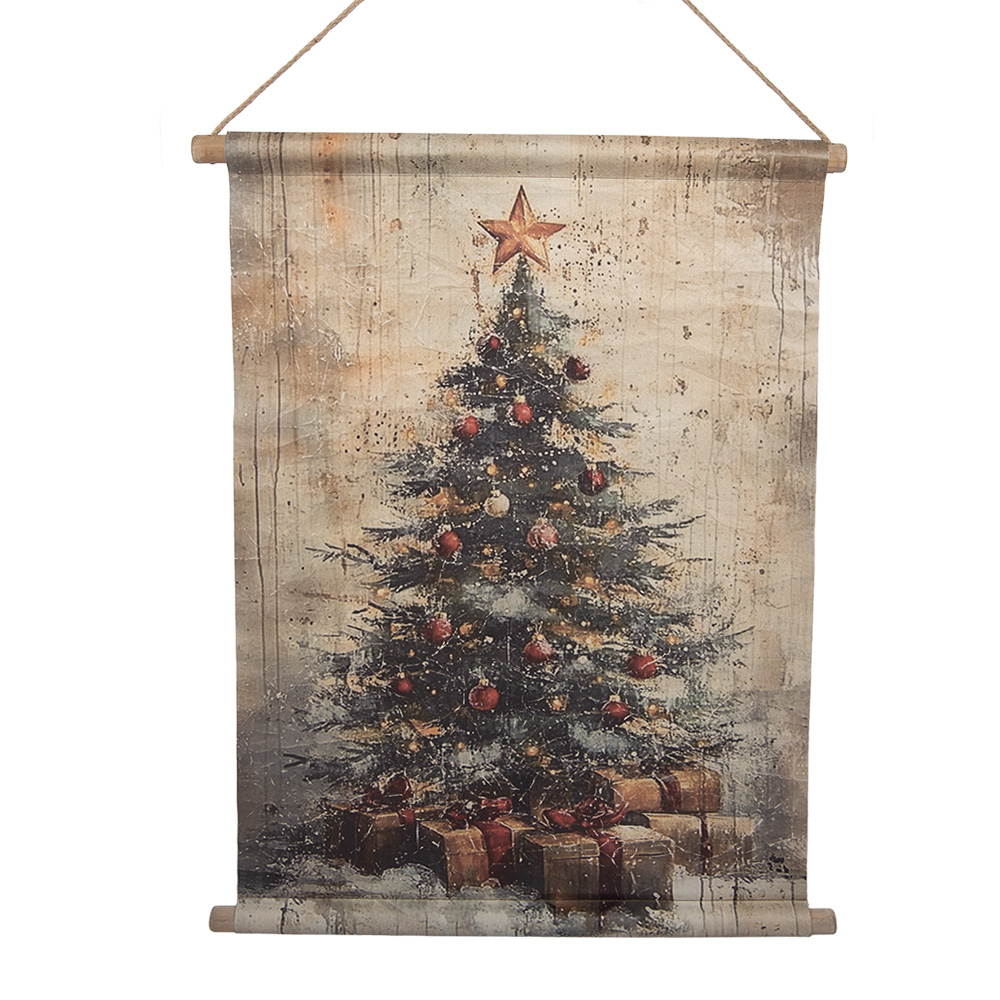 Mappa murale Albero di Natale Beige Verde 55x3x75 cm