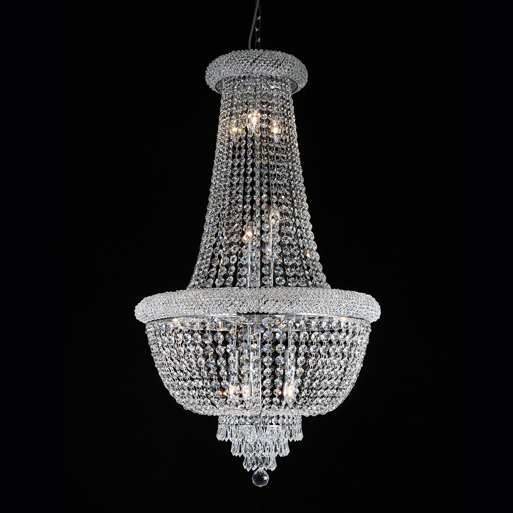 Chandelier 15 lights Transparent Ø 60x100 cm E14/max 15x40W