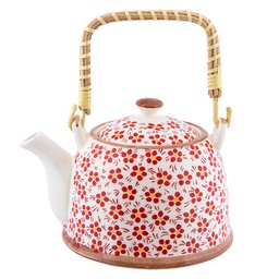 [6CETE0031] Teiera con infusore Rosso 18x14x12 cm / 700 ml