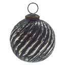 Palla di natale Nero, Argento Ø 7x7 cm