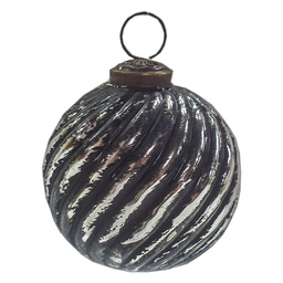 [6GL3757] Palla di natale Nero, Argento Ø 7x7 cm