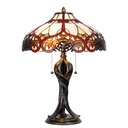 Tiffany Tischlampe Beige, Rot Ø 41x56 cm E27/max 2x60W