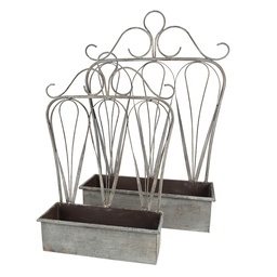 [5Y1004] Pflanzenhalter Grau 49x15x70 / 38x12x55 cm