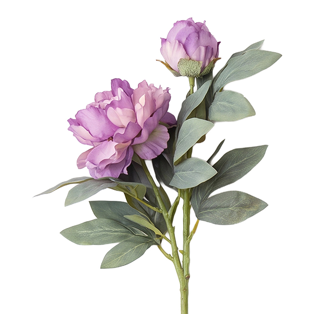 Dekorativer Zweig mit Blumen Rosa Grün 73 cm