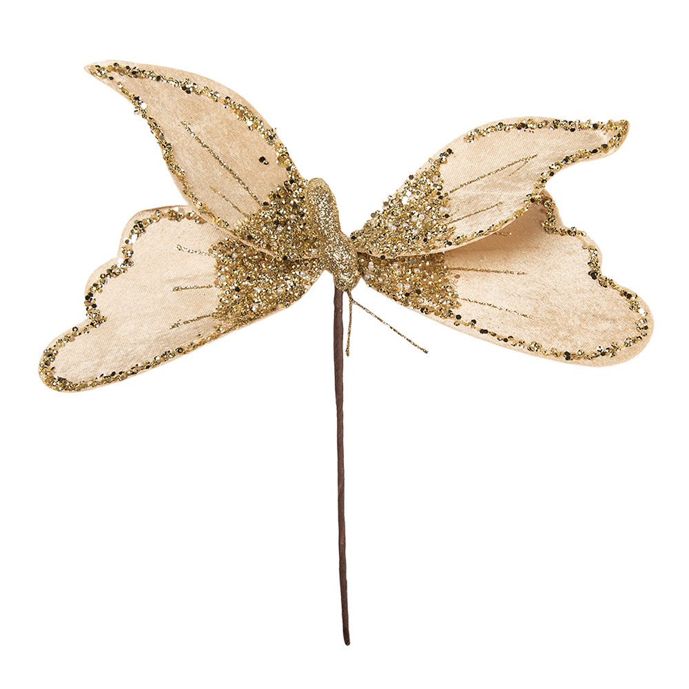 Weihnachtsdeko Schmetterling Goldfarbig Braun 11x5x36 cm