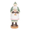 Weihnachtsdeko Weihnachtsmann Grün Weiß 11x11x30 cm