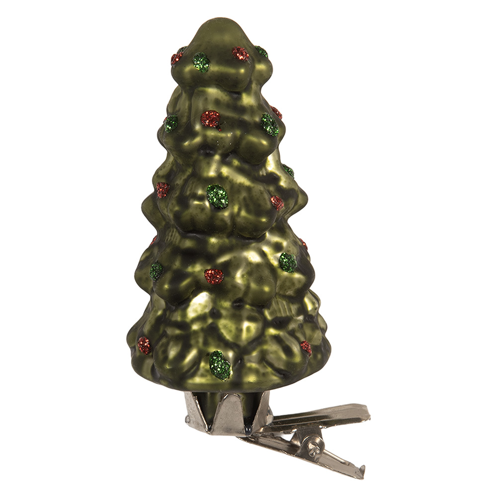 Clip Christmas ornament Christmas tree Green Ø 4x9 cm