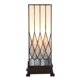 [5LL-6332] Lampada da tavolo Tiffany Grigio 18x18x45 cm E27/max 1x40W