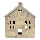 Portacandele Natale Casette Beige Grigio 13x8x15 cm