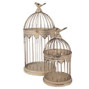 Gabbia per Uccelli Decorativa (Set di 2) Marrone Beige Ø 32x60 / Ø 23x40 cm