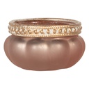 Glass Tea Light Houder Pink Gold Ø 6x4 cm