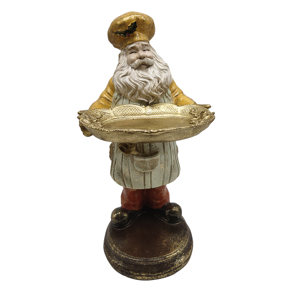 Clayre & Eef Decorazione di Natalizie Babbo Natale Beige Plastica