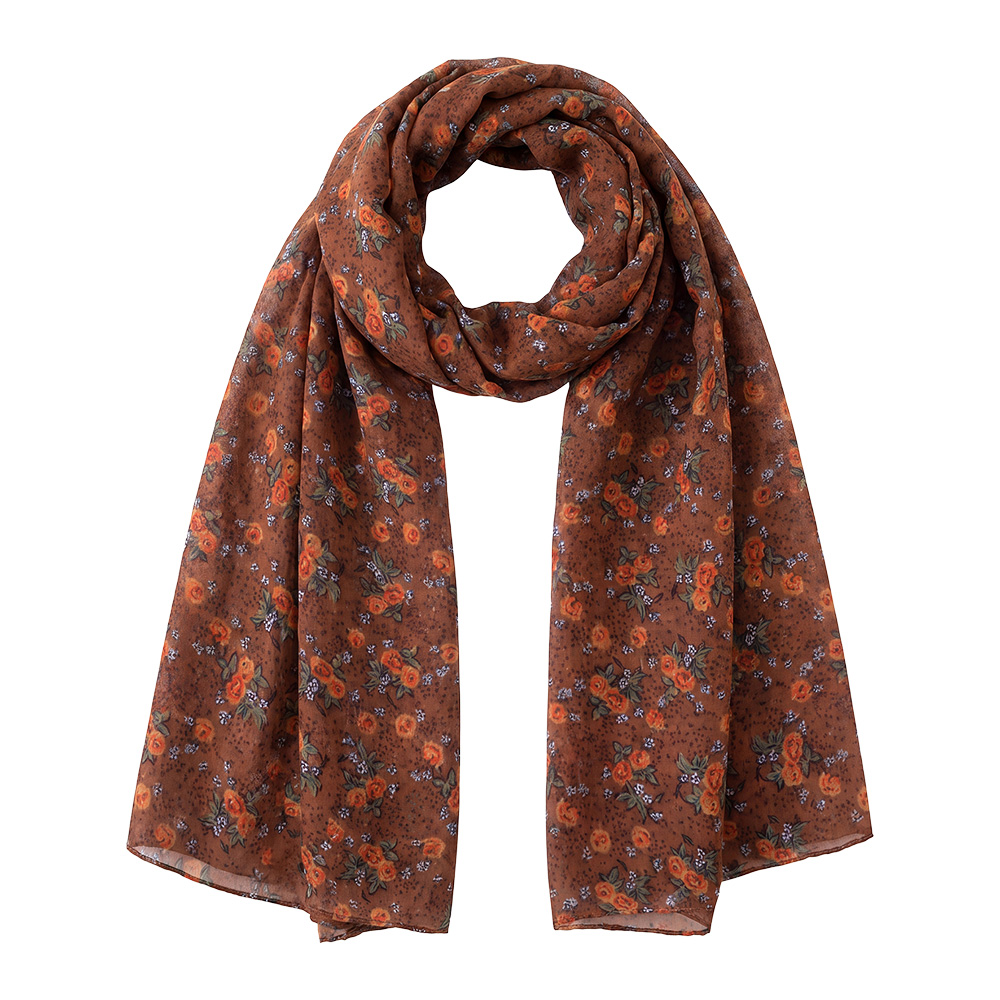 Scarf Women Print Brown 85x180 cm