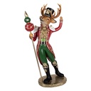 Décoration Cerf Marron Rouge 31x20x61 cm