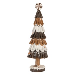 [6PR5819] Decorazione Natalizie Albero di natale Marrone Bianco Ø 12x39 cm