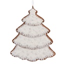 Decoration pendant Christmas tree White Brown 9x1x10 cm