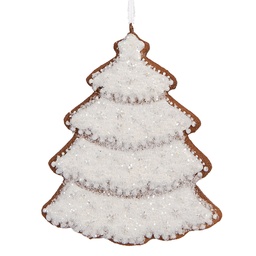 [6PR5345] Ciondolo di decorazione albero di Natale Bianco Marrone 9x1x10 cm