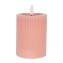 Candela con LED Rosa Ø 8x13 cm / 2xAA