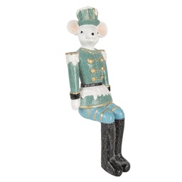 [6PR3963] Deko Maus Blau 10x7x19 cm