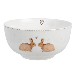 [BSLCBO] Soup Bowl White Brown Ø 14x7 cm / 500 ml