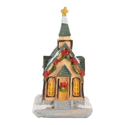 [6PR5736] Decoratie huisje met LED 6x5x9 cm
