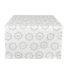 [LGD64] Chemin de table Blanc Gris 50x140 cm
