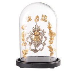 [65174] Glass cover with decoration 26x16x37 cm