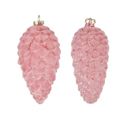 [6GL4122] Boule de Noël Rouge Ø 7x16 cm (set 2)