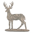 Decoration Statue Reindeer Grey Beige 17x8x18 cm
