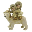 Christmas Decoration Statue Children Beige 13x7x15 cm