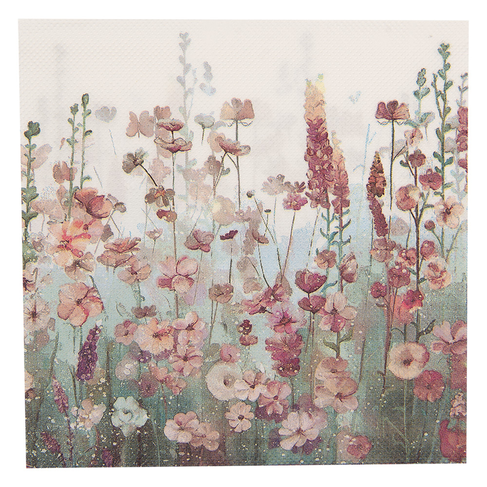 Paper napkins White Pink 33x33 cm (20)