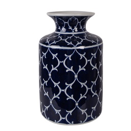 [6CE2392S] Vase Blau Weiß Ø 19x31 cm