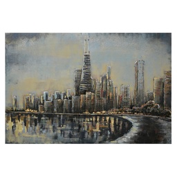 [JJWA00089] Wanddecoratie Skyline 120x4x80 cm